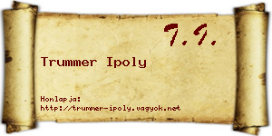 Trummer Ipoly névjegykártya